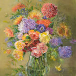 Enchanting flowers Geschilderd op linnen Formaat: 70 x 100 cm Geschilderd op linnen, ook de zijkanten zijn beschilderd Wordt geleverd met neutrale baklijst en kan meteen aan de muur. Dit schilderij kan op afspraak opgehaald/bezichtigd worden. GEEN VERZENDKOSTEN