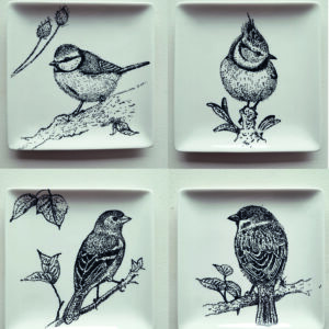 Porseleinen schaaltjes "Vogeltjes"