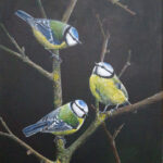 Pimpelmeesjes Acryl op doek Afmeting 24 x 30 cm GEEN VERZENDKOSTEN