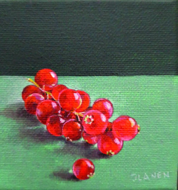 Aalbesjes Acryl op doek Formaat: 10 x 10 cm GEEN VERZENDKOSTEN